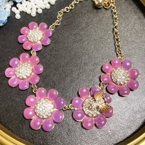 Kate spade ♠️purple flowers with bee necklace121#